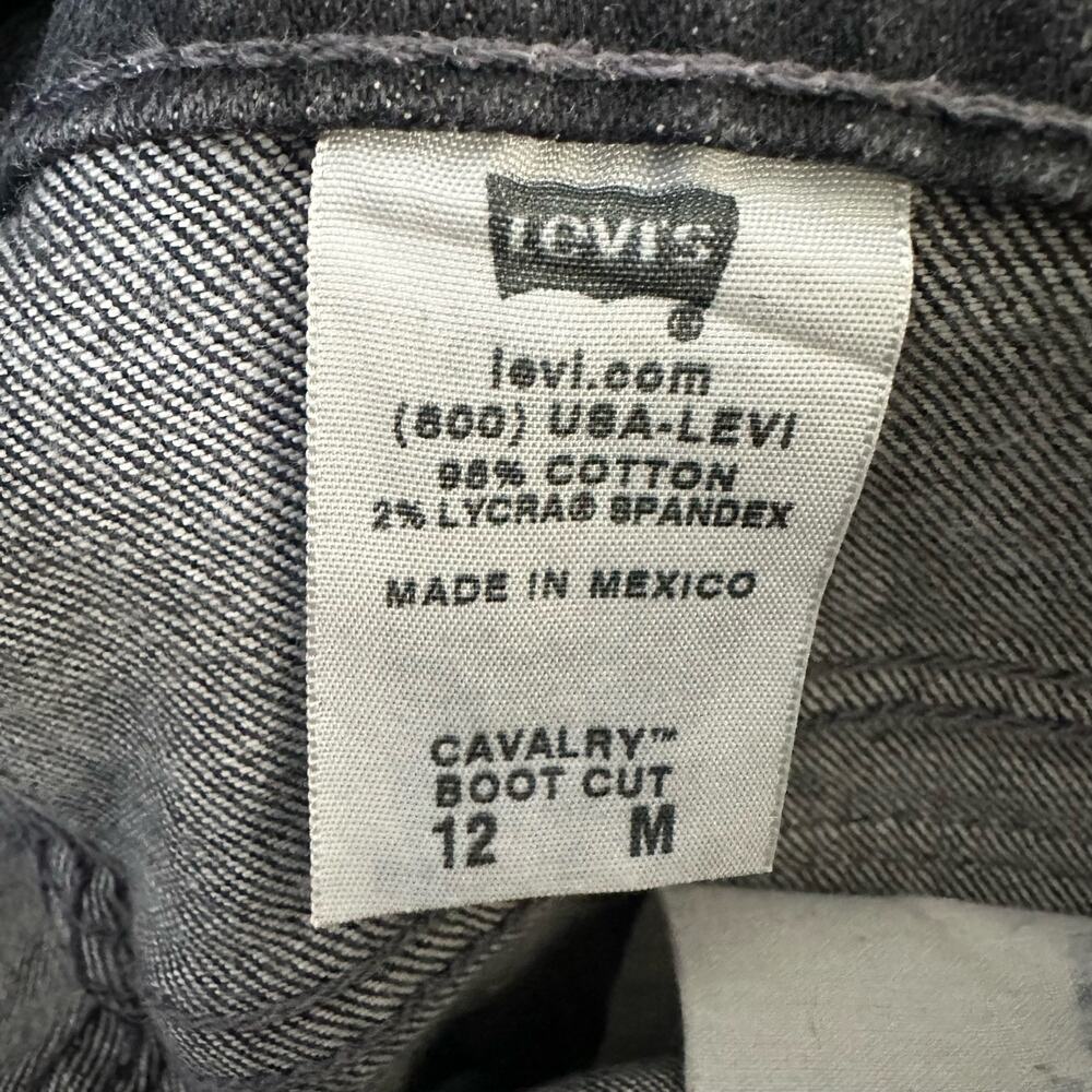Levis Womens size 12 Calvary Charcoal Black Boot Cut Denim Jeans Flap Pockets - Picture 7 of 10